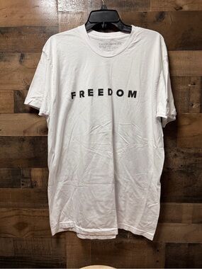 Charlie Kirk Official Freedom T-Shirt Mens XXL White Made in USA Turning Point